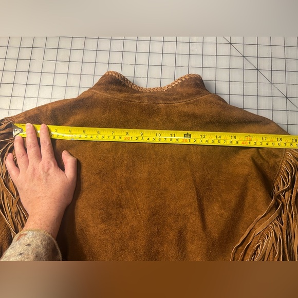 Cripple Creek Leather Jacket Rodeo Western Genuine Leather suede Fringe brown XL - Picture 11 of 16